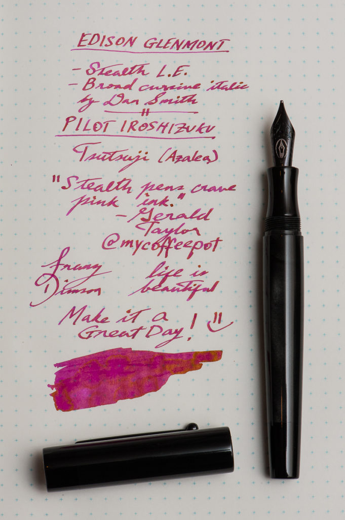 Pink Glass Swirl Handmade Professional Oblique Calligraphy Pen